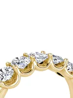 Eternity Bands 14K Gold & 1.25 TCW Lab-Grown Diamond Five-Stone Oval Band