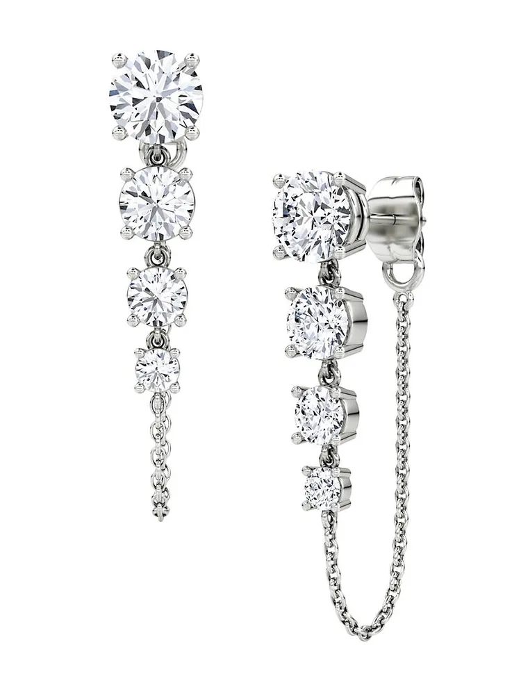 Vrai X Brides 14K White Gold & 1.85 TCW Lab-Grown Diamond Linked Tennis Earrings