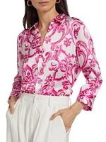 Dani Printed Silk Blouse