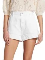 Tailored Slouch Denim Shorts