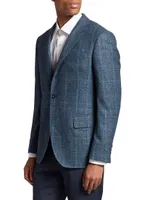 COLLECTION Plaid Single-Breasted Blazer