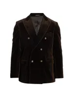 COLLECTION Double-Breasted Velvet Blazer