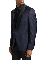 COLLECTION Sparkle Floral Wool-Blend One-Button Suit Jacket