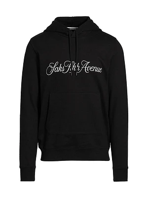COLLECTION Logo-Embroidered Cotton Hoodie