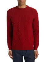 COLLECTION Braided Cable-Knit Crewneck Sweater