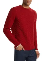 COLLECTION Braided Cable-Knit Crewneck Sweater