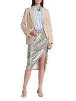 Lover Sequined Silk Crêpe De Chine Midi-Skirt