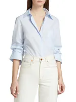 High-Low Button-Front Shirt