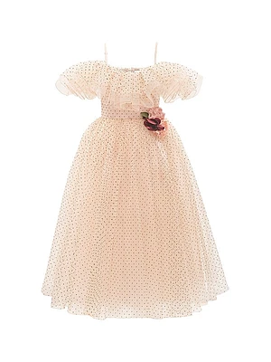 Little Girl's & Girl's Polka Dot Floral Dress