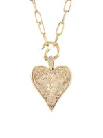 Southwestern Heart 14K Gold & Diamond Charm Necklace