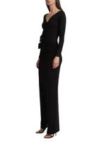 Tarcisia Rosette Draped Jersey Gown