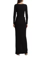 Tarcisia Rosette Draped Jersey Gown