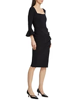 Astra Gathered Jersey Midi-Dress