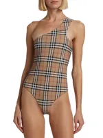 Candace One-Shoulder Check One-Piece Swimsuit