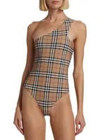 Candace One-Shoulder Check One-Piece Swimsuit