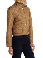 Diamond-Quilted Nylon Cropped Jacket