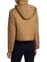 Diamond-Quilted Nylon Cropped Jacket