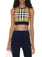 Zadie Cropped Check Top