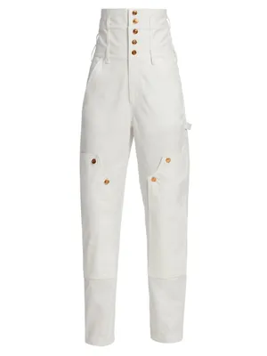 Oraca High-Waisted Corset Denim Pants