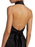 Gayle Satin Halter Top