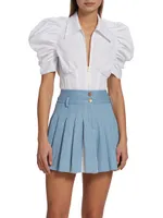 Alexandria Puff-Sleeve Corset Top