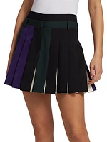 Savanna Pleated Wool Miniskirt