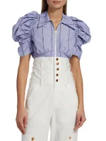 Alexandria Cotton-Blend Corset Top