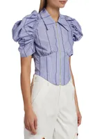 Alexandria Cotton-Blend Corset Top