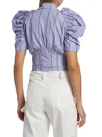 Alexandria Cotton-Blend Corset Top