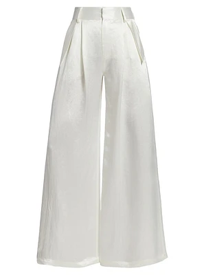 Christiana High-Rise Satin Wide-Leg Pants