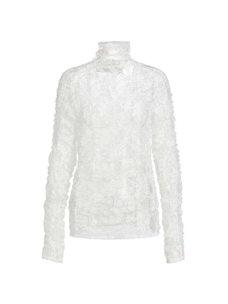 St. Dorothy Lace Turtleneck Top