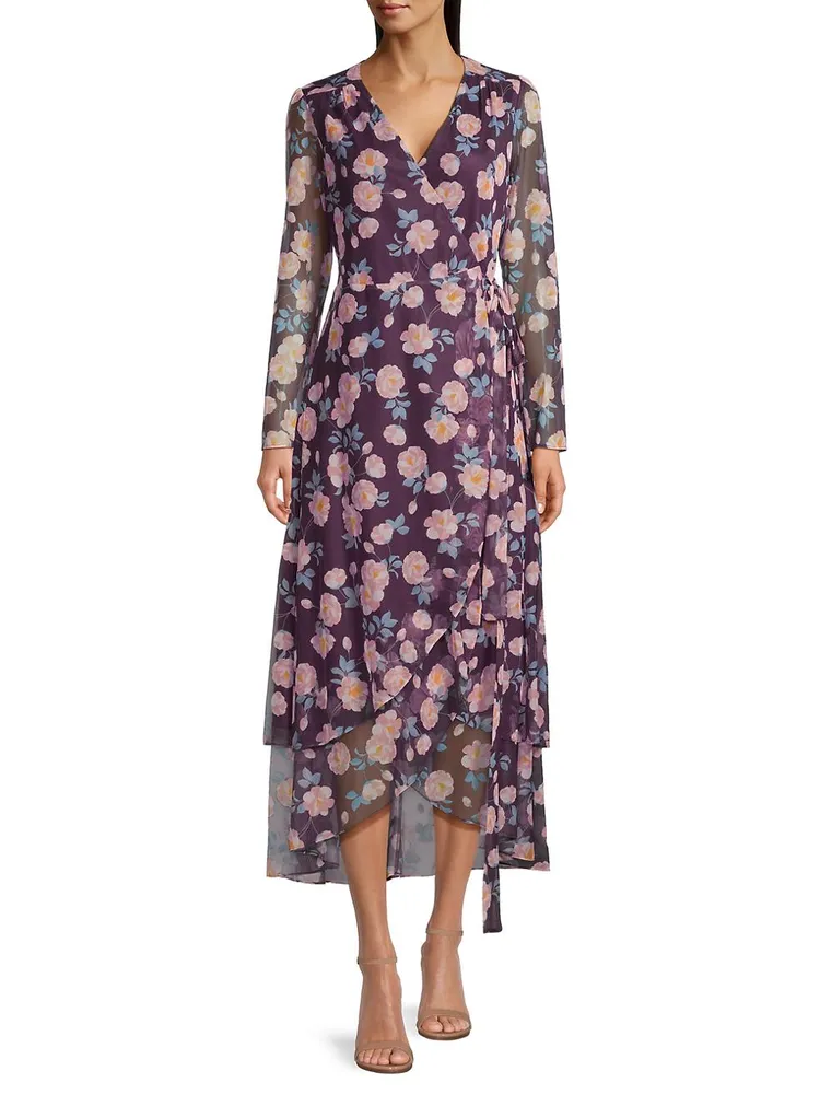 Floral Wrap Maxi Dress