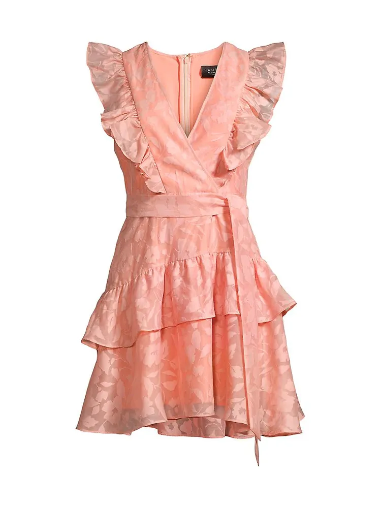 Flutter-Sleeve Organza Minidress