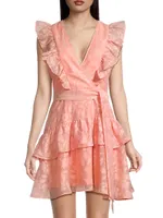 Flutter-Sleeve Organza Minidress