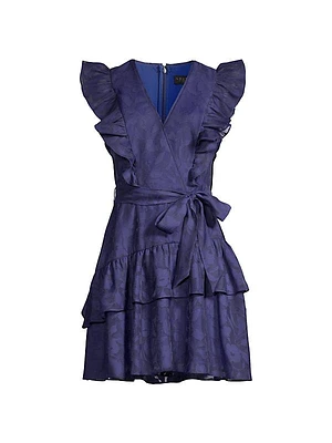 Flutter-Sleeve Organza Minidress