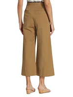 High-Rise Wide-Leg Twill Pants