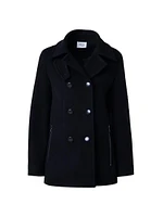 Double-Breasted Wool-Blend Pea Coat