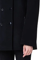 Double-Breasted Wool-Blend Pea Coat