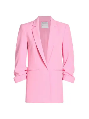 Stella Ruched Open-Front Blazer