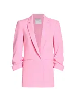 Stella Ruched Open-Front Blazer