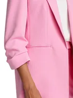 Stella Ruched Open-Front Blazer