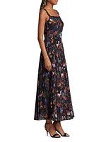 Medici Pleated Floral Maxi-Dress