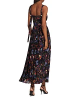 Medici Pleated Floral Maxi-Dress