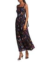 Medici Pleated Floral Maxi-Dress