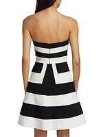 Striped Strapless Minidress