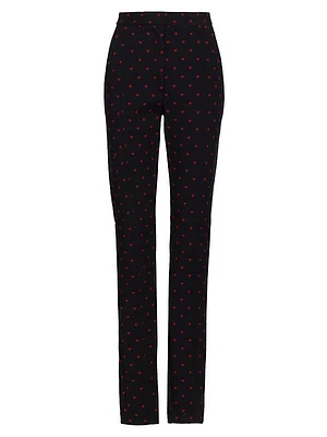 Heart-Print Cigarette Pants