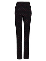 Heart-Print Cigarette Pants