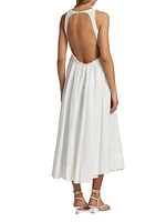 Florence Pearl-Trim Midi-Dress