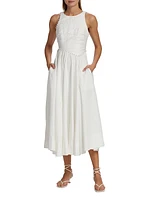 Florence Pearl-Trim Midi-Dress