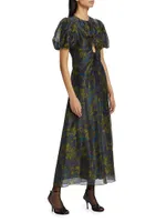 Valerio Silk-Blend Keyhole Maxi Dress